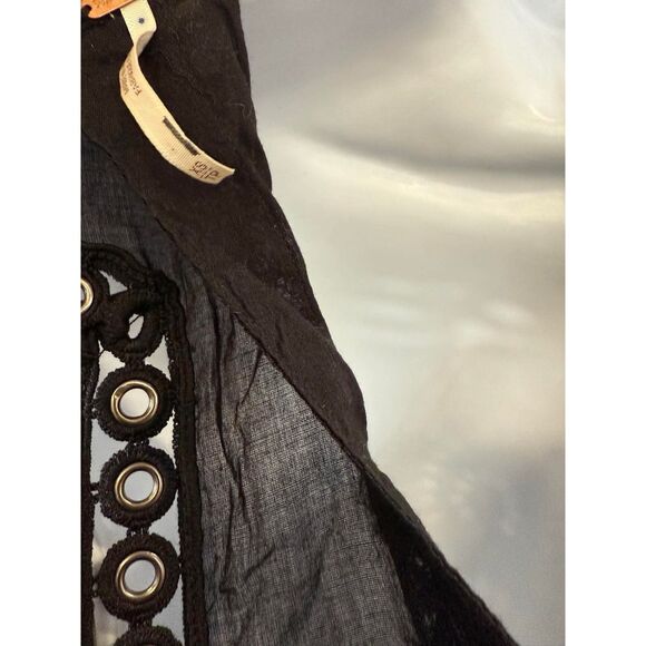 New Free People All Eyes On You Mini Dress Womens XS Black Studded Eyelet - Picture 6 of 6